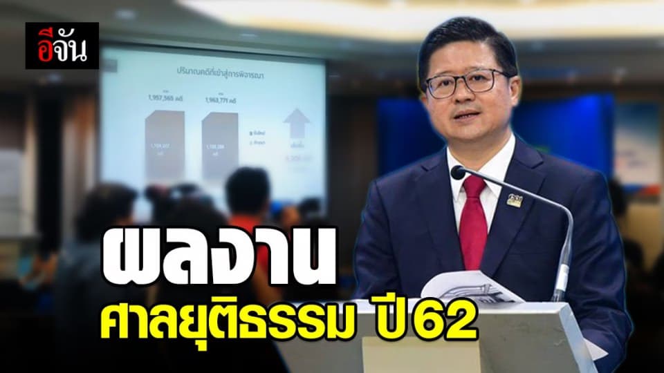ศาลยุติธรรม แถลงผลงานปี 62 พิจารณาแล้วเสร็จกว่า 1.6 ล้านคดี