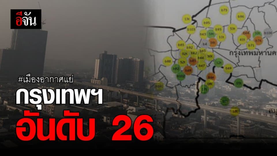 ค่าฝุ่น PM2.5 กรุงเทพฯ ลด – ติดอันดับ 26 ของโลกเมืองอากาศแย่