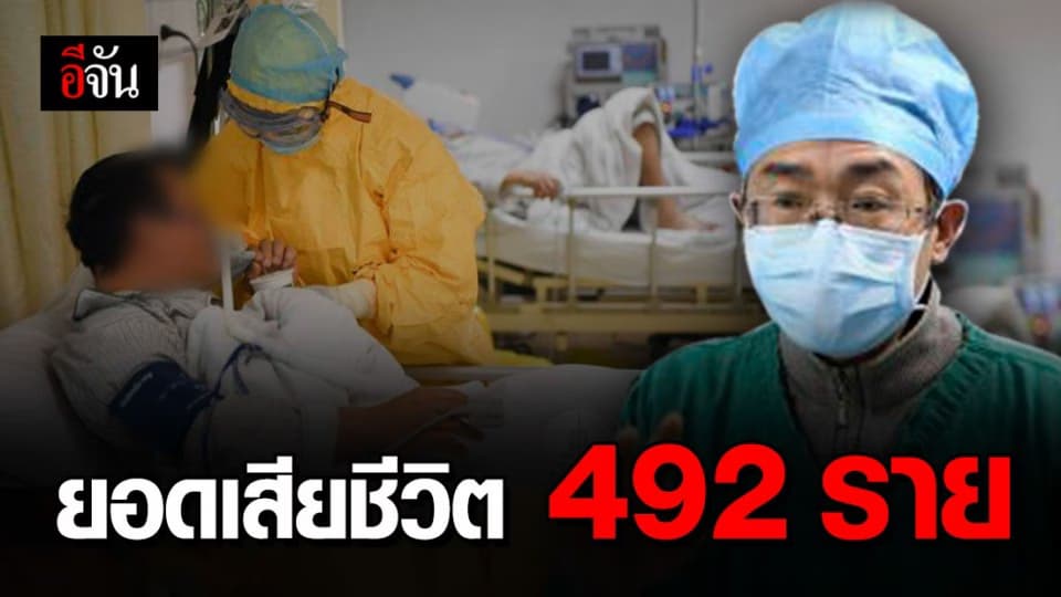 ยอดผู้ติดเชื้อโคโรนา 24,536 ราย เสียชีวิต 492 ราย