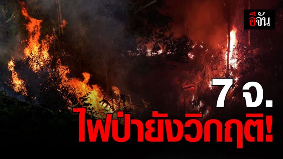 สถานการณ์ไฟป่า 7 จังหวัด ยังคงวิกฤติหนัก