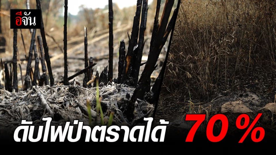ปภ. ชี้ ไฟป่า จ.ตราด ดับไฟได้เเล้ว 70 %