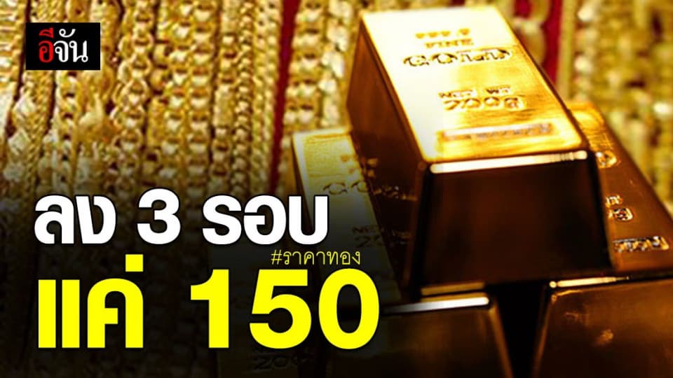 วันเดียวราคาทองขึ้น 1 รอบ 600 บาท ลง 3 รอบเพียง 150 บาท