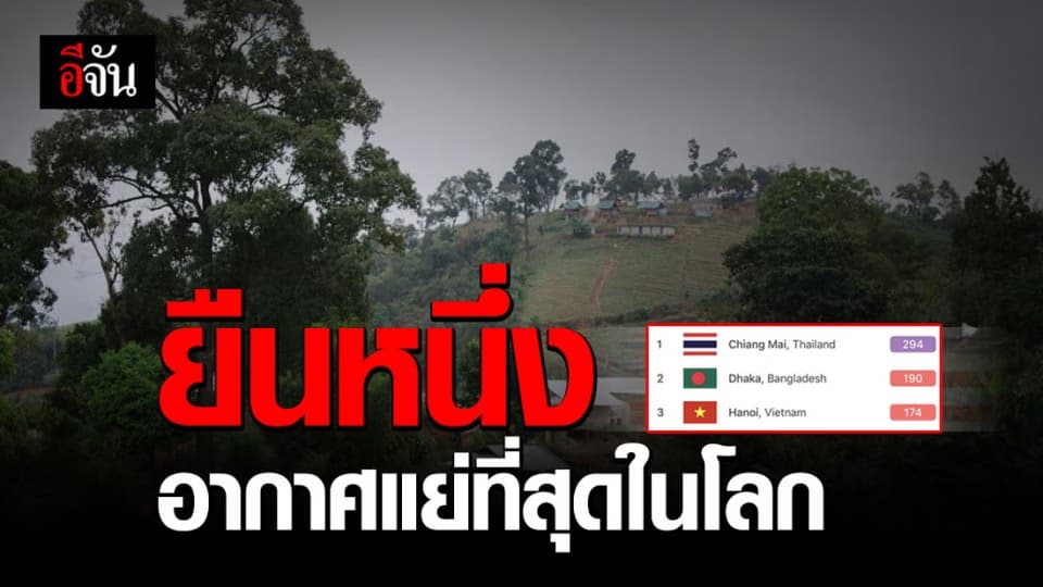 จ. เชียงใหม่ ยังคงครองอันดับ 1 เมืองที่มีอากาศแย่ที่สุดในโลก