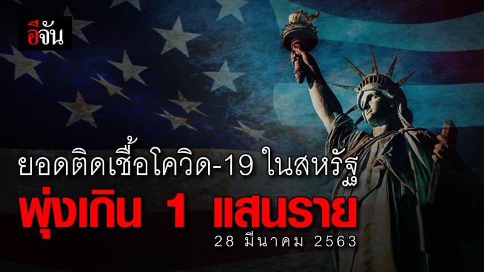 สหรัฐฯ พบยอดผู้ติดเชื้อโควิด-19 สะสมทะลุ 1 แสนราย