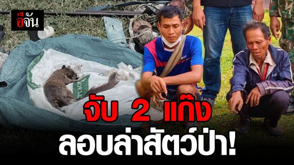 จับ 2 แก๊งลักลอบล่าสัตว์ กลางอุทยานแห่งชาติ