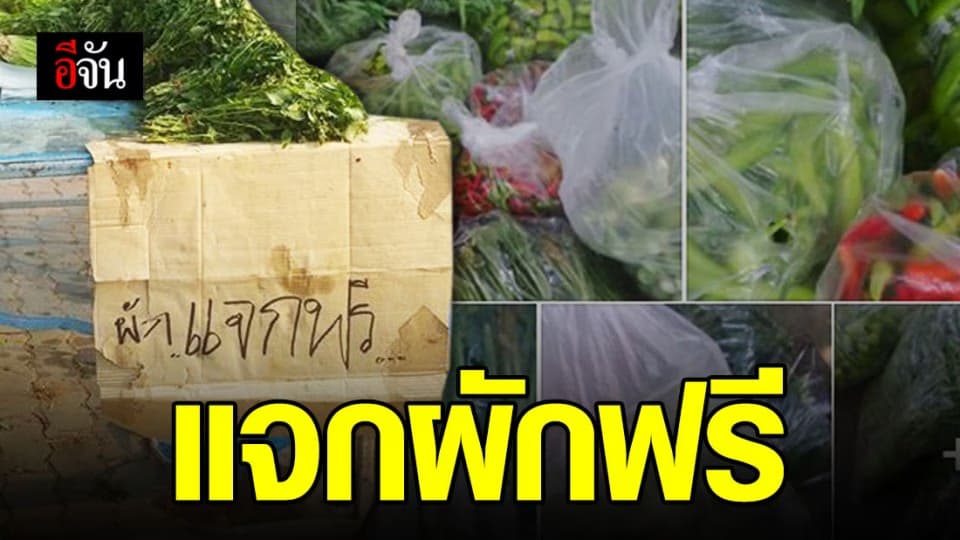 หนุ่มน้ำใจงาน แจกผักฟรีริมทางใครผ่านมาหยิบได้เลย นำถุงมาเอง ช่วยสังคมฝ่าวิกฤติ