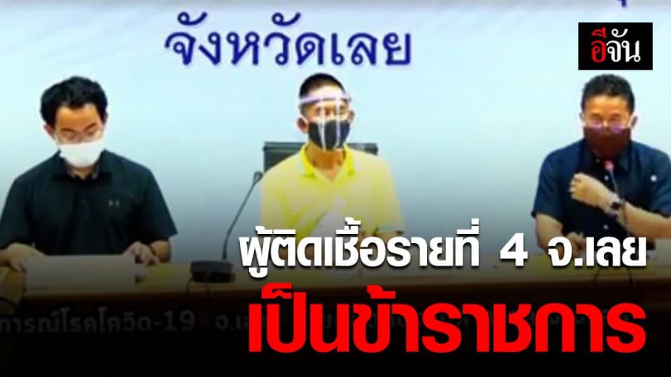 เลย พบผู้ติดเชื้อรายที่ 4 เป็นสามีของผู้ป่วยยืนยันรายที่ 3