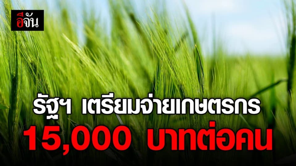 รัฐฯ จ่อ จ่ายเงินเยียวยาโควิด-19และภัยแล้ง ให้เกษตรกร 15,000 บาทต่อคน