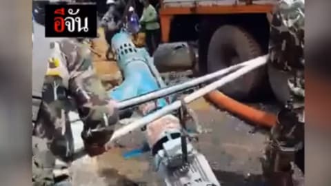 เครื่องสูบน้ำหัวพญานาค มาถึงปากถ้ำแล้ว