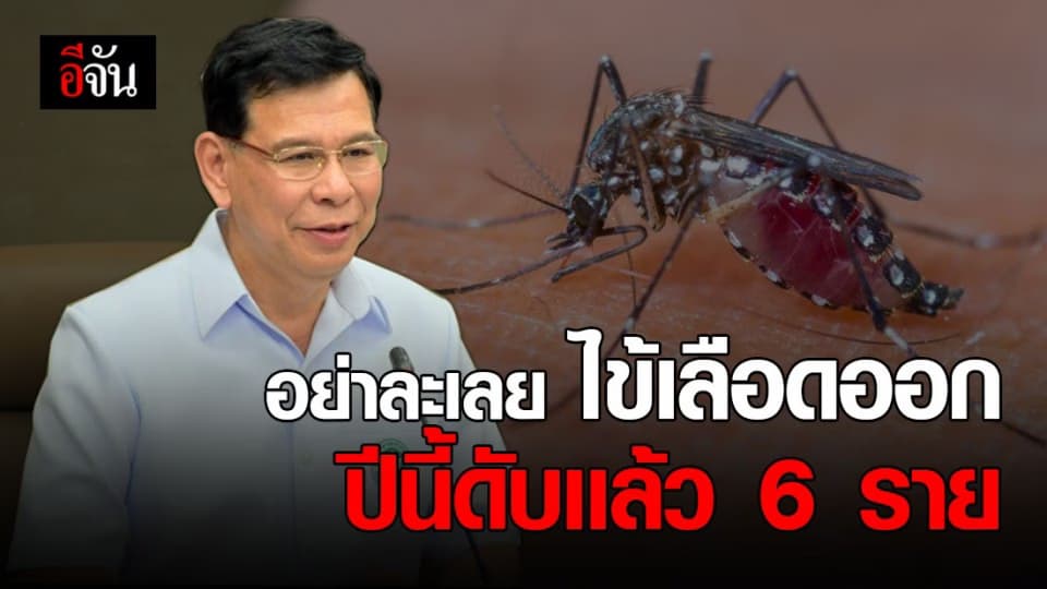 สธ. เตือน อย่าละเลยไข้เลือดออก เผย ปี 2563 ดับเเล้ว 6 ราย