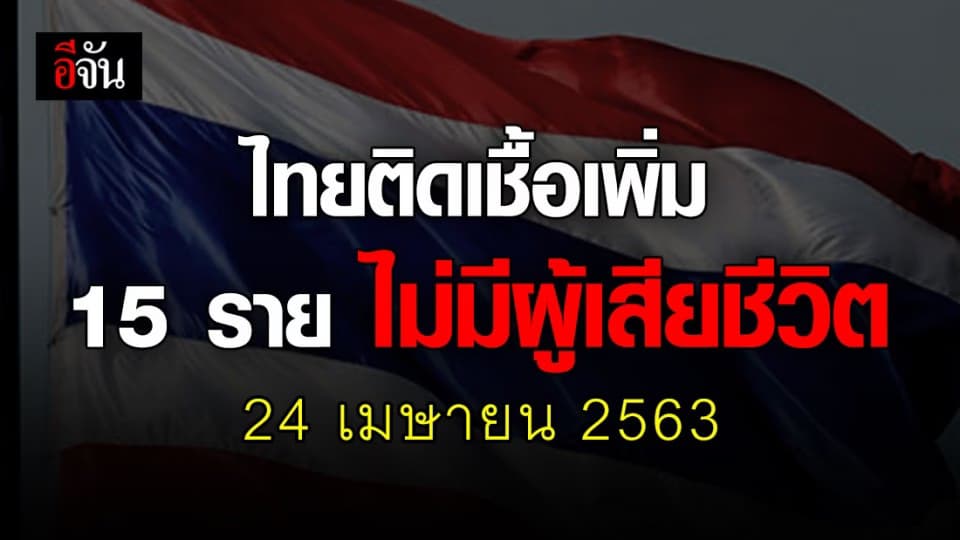 ศบค.เเถลง ไทยพบผู้ติดเชื้อเพิ่ม 15  ราย ไม่มีผู้เสียชีวิต