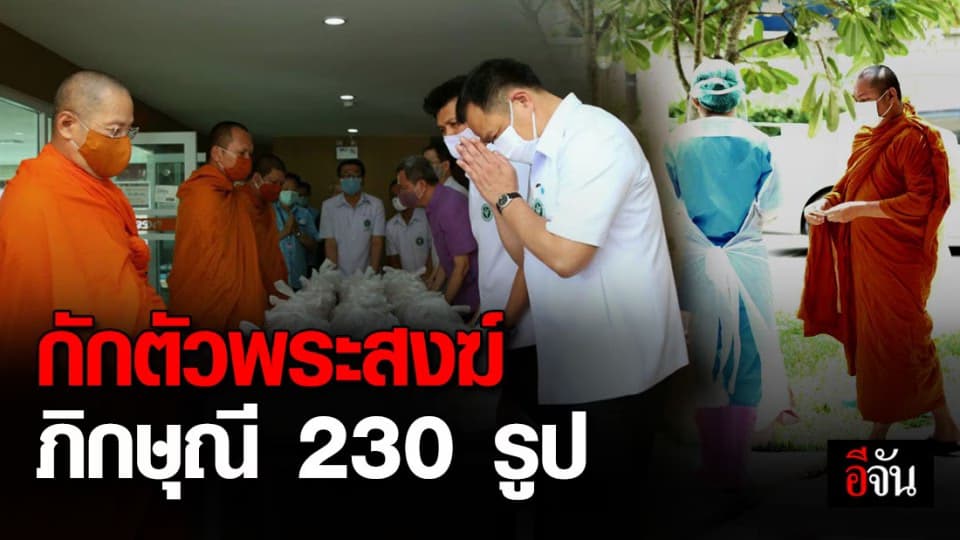 สธ.จัด State Quarantine ดูแลพระภิกษุสงฆ์-ภิกษุณี 230 รูป หลังกลับจากต่างประเทศ