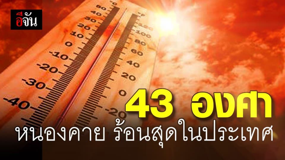 ร้อนจัด 2 วันติด หนองคาย ครองอันดับอากาศร้อนที่สุดในประเทศ แตะ 43.0 องศา
