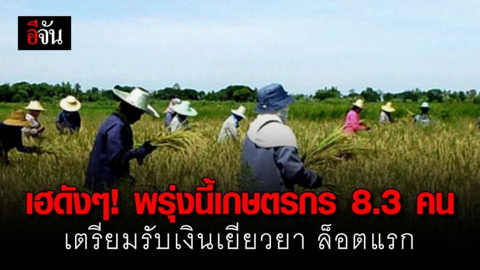 พรุ่งนี้ (15 พ.ค.63) จ่อจ่ายเงินเยียวยาเกษตรกรล็อตแรก 8.33 ล้านราย