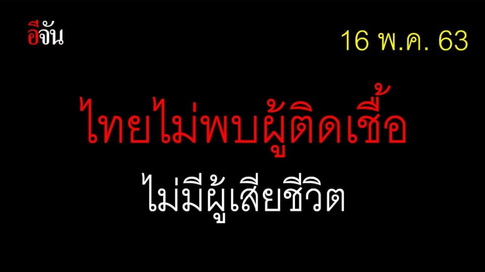16 พ.ค.63  ศบค.เเถลงไทยไม่พบผู้ป่วยโควิด-19 ไม่มีผู้เสียชีวิต