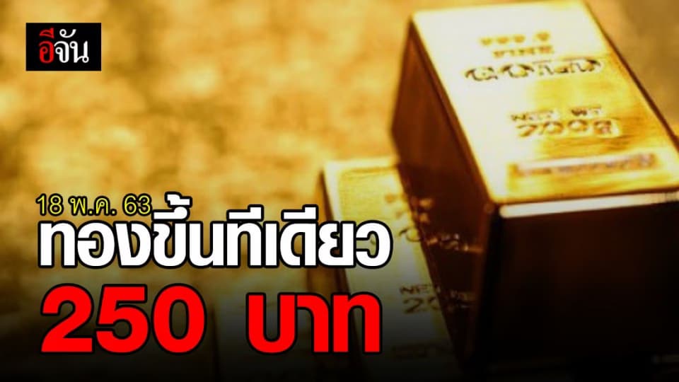 ราคาทองวันนี้ปรับขึ้นครั้งเดียว 250 บาท