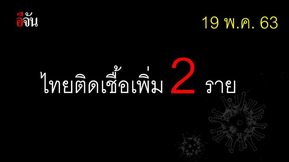 ศบค.เเถลงไทยพบผู้ติดเชื้อเพิ่ม 2 ราย ไร้ผู้เสียชีวิต