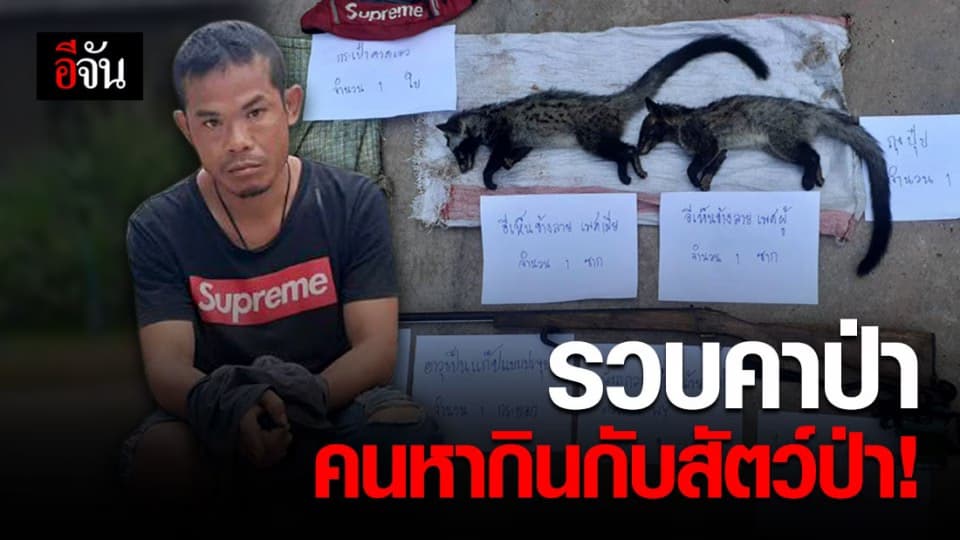 ขสป.ภูสีฐาน จับชายลักลอบล่าสัตว์ป่า พร้อมอาวุธอื้อ