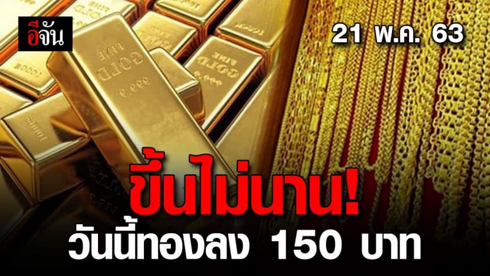 เดี๋ยวขึ้นเดี๋ยวลง 21 พ.ค. 63 ทองลง 150 บาท