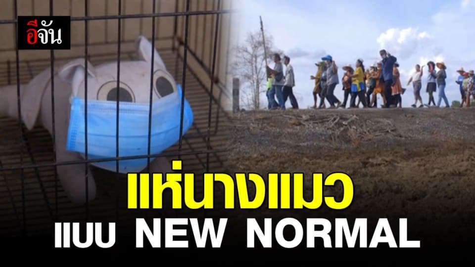 ชาวพิจิตรคึกคัก! แห่ตุ๊กตานางแมวขอฝน แบบ NEW NORMAL ป้องกันโควิด-19