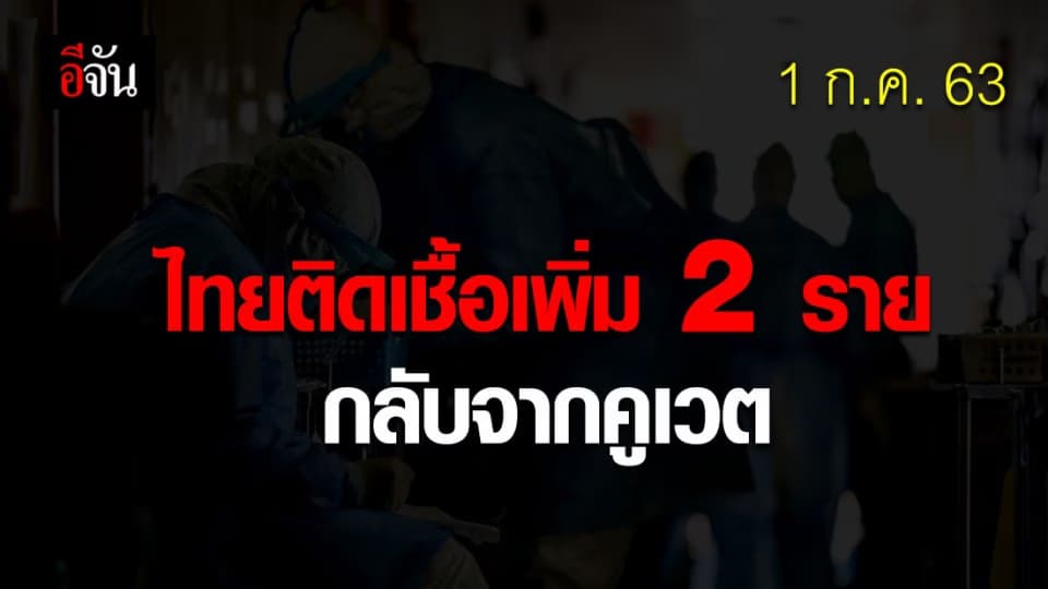 ไทยติดเชื้อเพิ่ม 2 ราย เป็นชายทั้งหมด แสดงอาการไข้ ไอ
