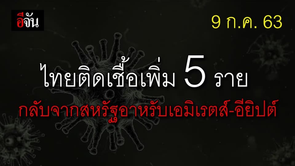 คนไทยกลับจาก ตปท. ติดเชื้อเพิ่ม 5 ราย