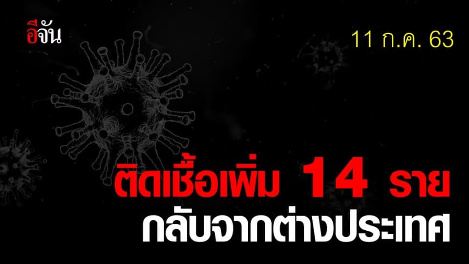 ยอดพุ่ง! ไทยติดเชื้อเพิ่ม 14 ราย กลับมาจาก 3 ประเทศ