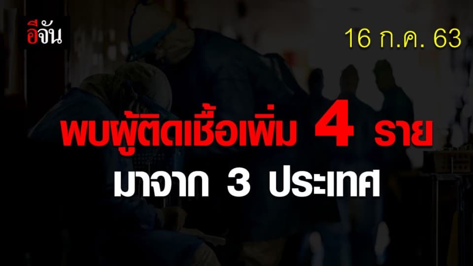 ศบค. แถลงพบผู้ติดเชื้อใน State Quarantine 4 ราย