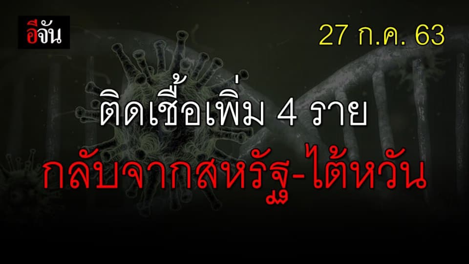 ไทยติดเชื้อเพิ่ม 4 ราย บางรายจมูกไม่ได้กลิ่น ถ่ายเหลว