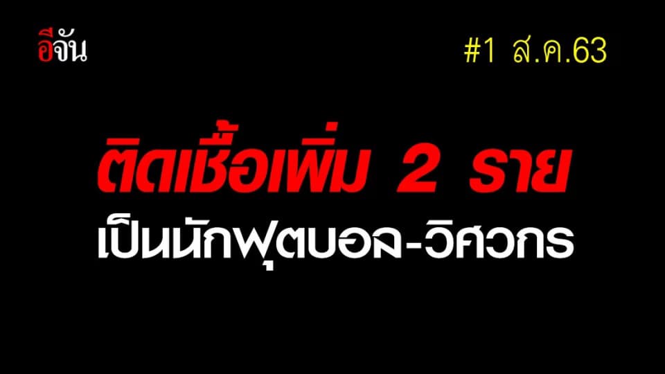 ไทยติดเชื้อเพิ่ม 2 ราย เป็นชาวต่างชาติทั้งหมด ติดครั้งที่ 2