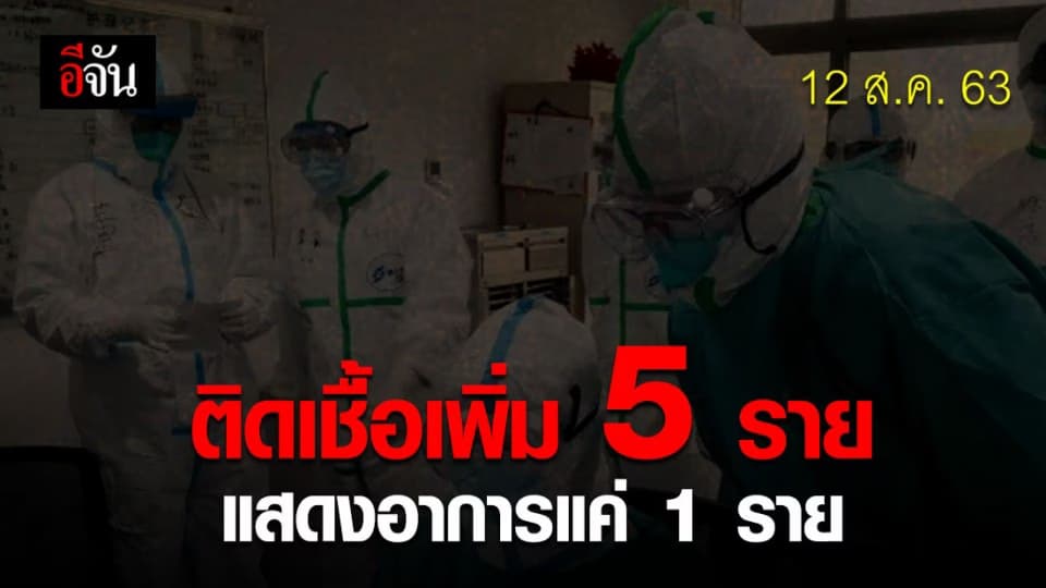 ไทยติดเชื้อเพิ่มอีก 5 ราย หายป่วยเพิ่ม 6 ราย