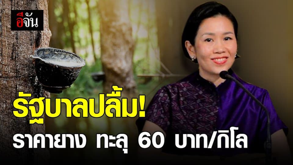 รัฐบาลมั่นใจ! แก้ราคายางมาถูกทาง หลังราคาทะลุ 60 บาท/กิโล ครั้งแรกในรอบ 3 ปี