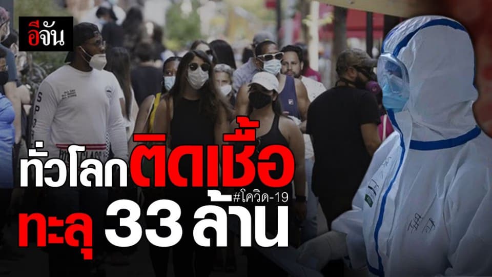 ทั่วโลกติดโควิด-19 ทะลุ 33 ล้านราย!