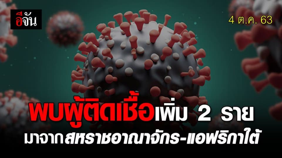 ศบค.รายงาน พบผู้ติดเชื้อรายใหม่ 2 ราย มาจาก 2 ประเทศ