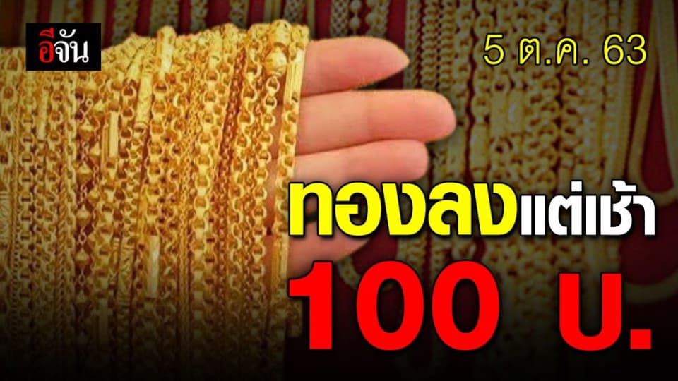 เช้านี้ ทองลง 100 บาท รูปพรรณขายออกบาทละ 28,850 บาท