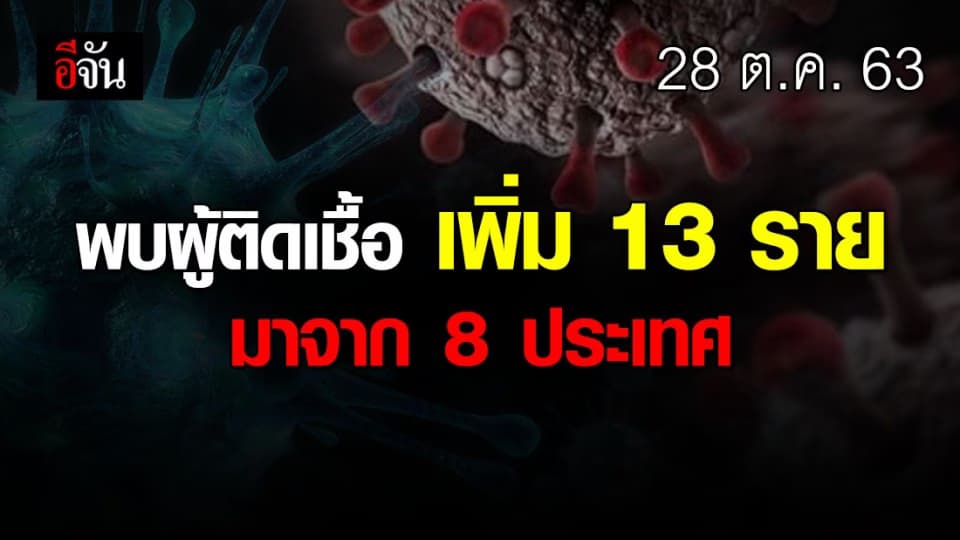 พบผู้ติดเชื้อเพิ่ม 13 ราย มีทั้งมีอาการและไม่มีอาการ