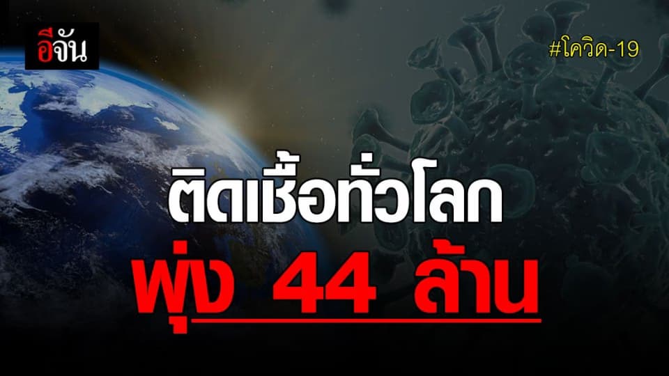 โควิด ทั่วโลก ป่วยทะลุ 44 ล้านราย