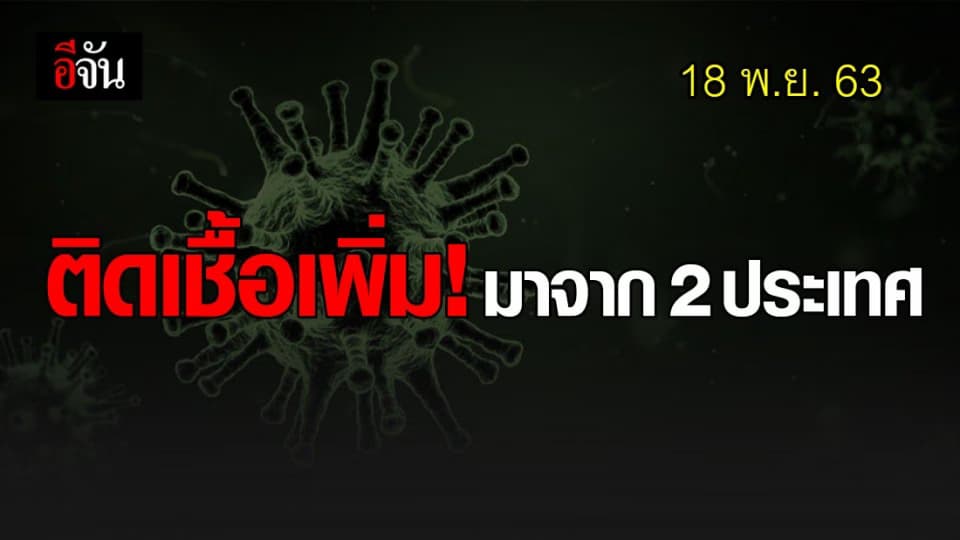 อัปเดต ! โควิด 19 ในไทย ติดเชื้อเพิ่ม มาจาก 2 ประเทศ ทั้งหมด ไม่มีอาการ