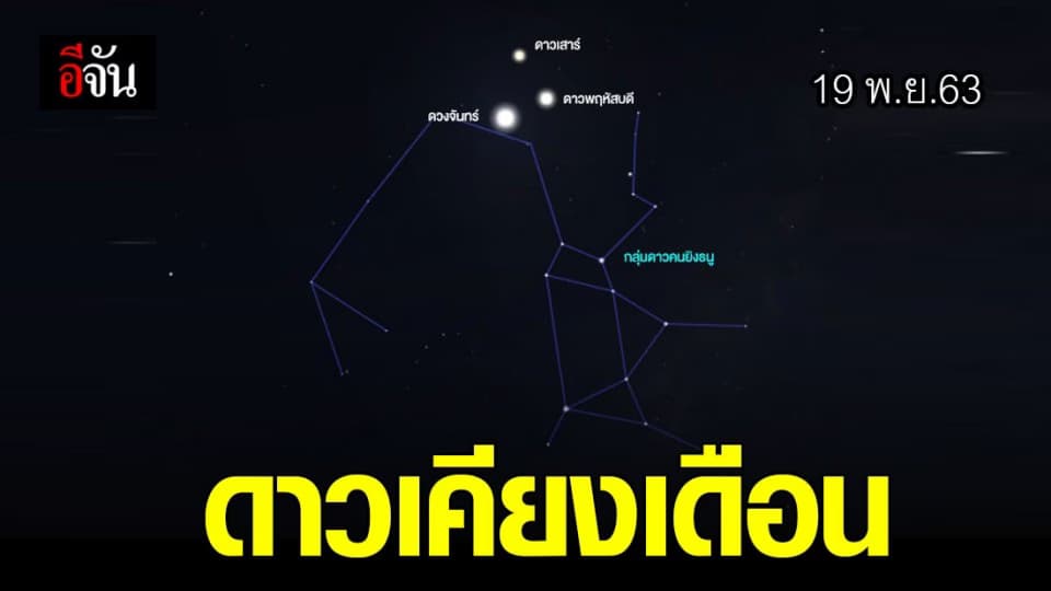 คืนนี้ สดร.ชวนคนไทยชม ดาวเคียงเดือน