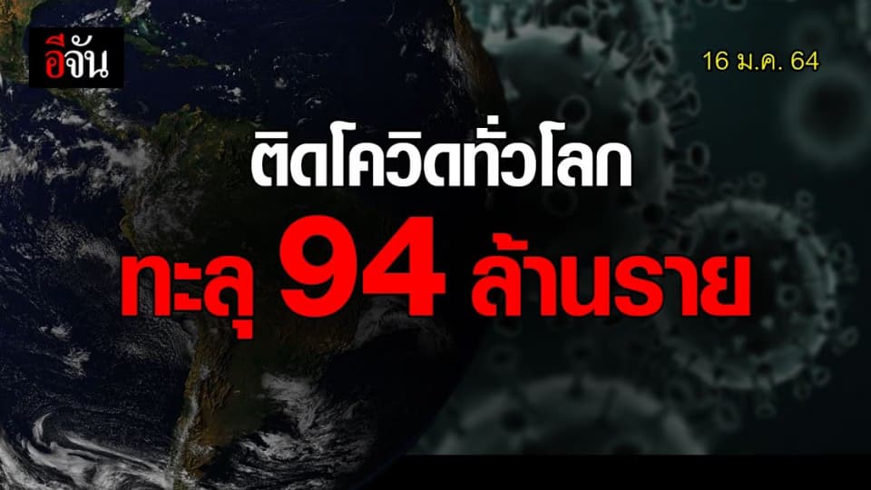 โควิดวันนี้ ทั่วโลกยังวิกฤต! ผู้ติดเชื้อโควิด ทะลุ 94 ล้านราย
