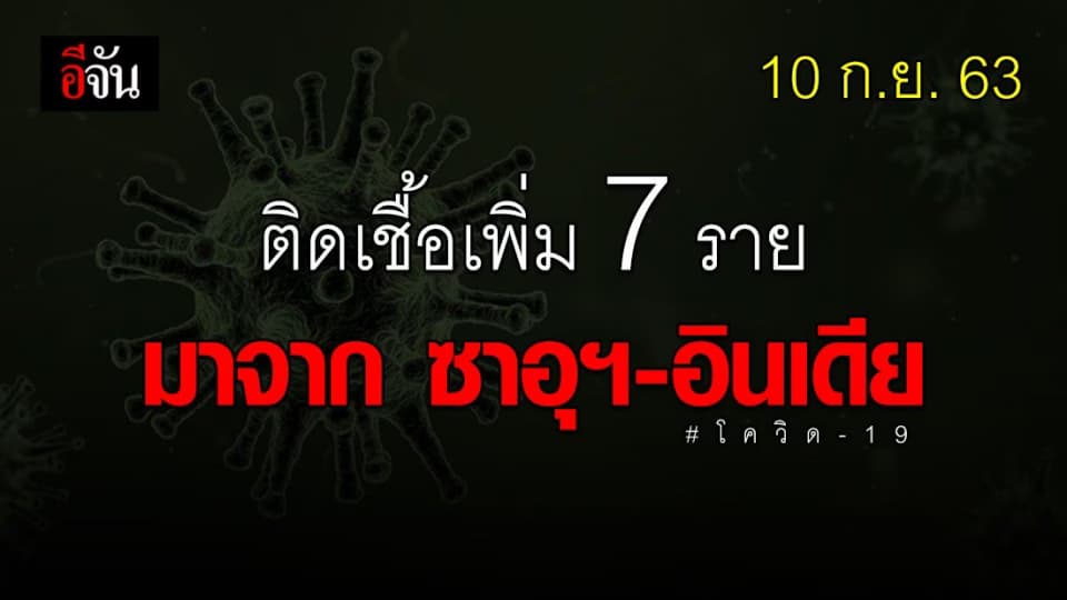 ติดเชื้อโควิด-19 เพิ่มอีก 7 ราย มาจาก ซาอุฯ-อินเดีย