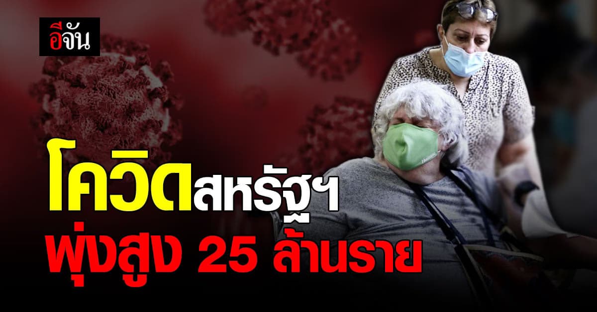 วันนี้ ผู้ติดเชื้อ โควิด สหรัฐ ทะลุ 25ล้านราย