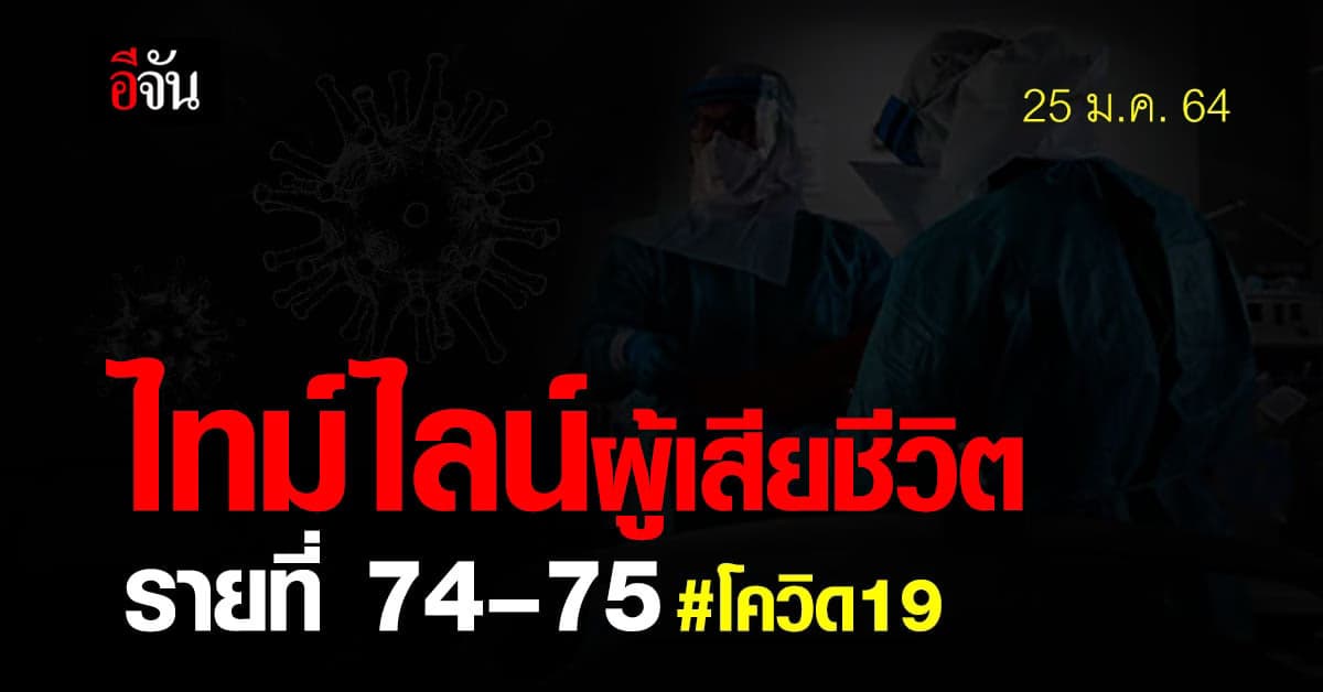 โควิดวันนี้ ! ศบค. เปิดไทม์ไลน์ ผู้เสียชีวิตจาก โควิด รายที่ 74 – 75