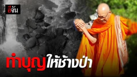 นิมนต์พระสวดบังสุกุลให้ช้างป่า ตกน้ำตกเหวนรก