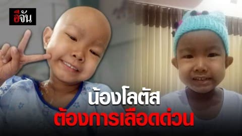น้องโลตัสป่วยเป็นมะเร็งที่ไตสองข้าง ต้องการรับบริจาคเลือดทุกกรุ๊ป