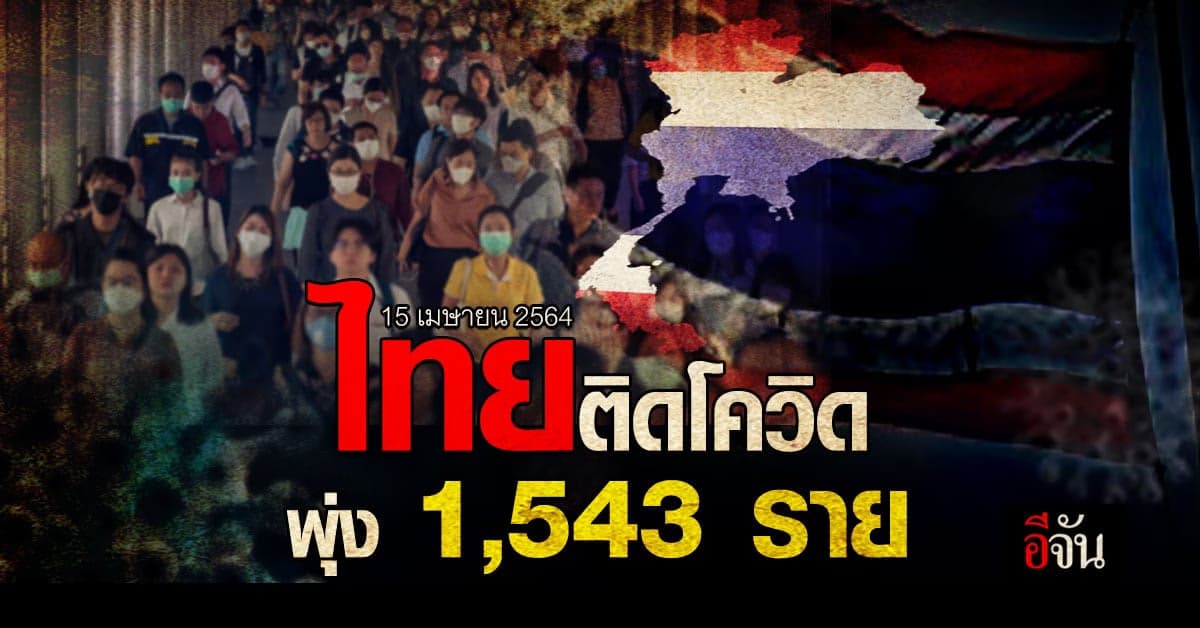 โควิดวันนี้ ศบค. รายงาน ไทยติดโควิด เพิ่ม 1,543 ราย