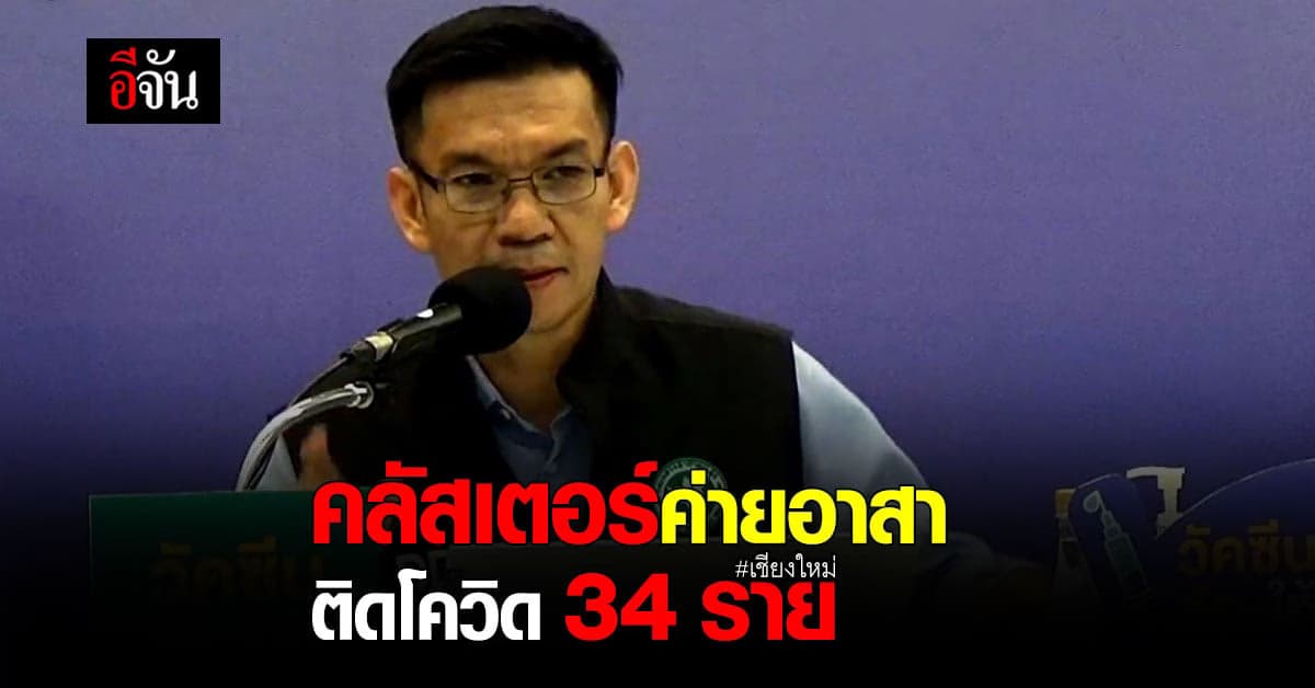 คลัสเตอร์ค่ายอาสา เชียงใหม่ ติดโควิด 34 ราย กระจาย 13 จังหวัด