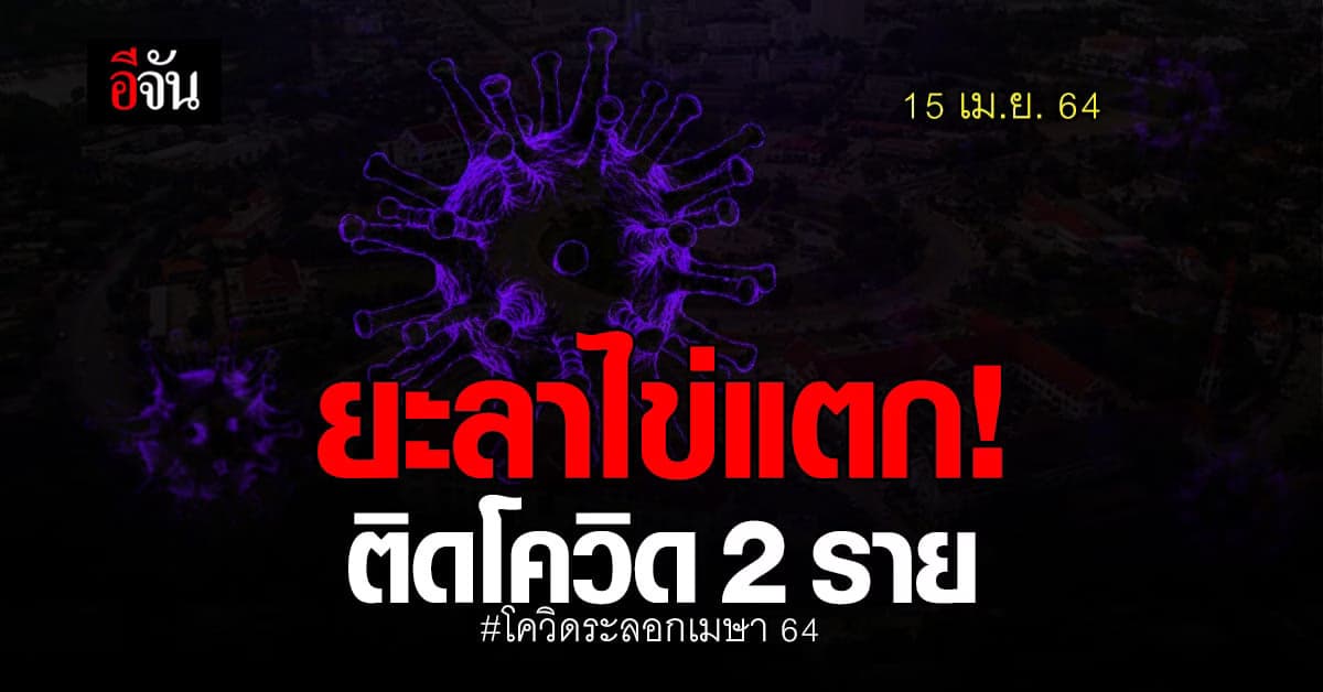 สสจ.ยะลา ยืนยัน โควิดยะลา พบติดเชื้อ 2 ราย เป็นครั้งแรก เดือนเมษา 64