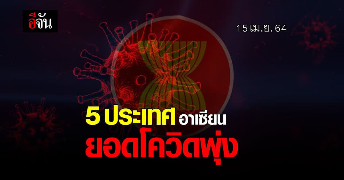 ส่อง 5 ประเทศ อาเซียน ใกล้ไทย อ่วม ยอดโควิด 15 เม.ย.64  พุ่งไม่หยุด