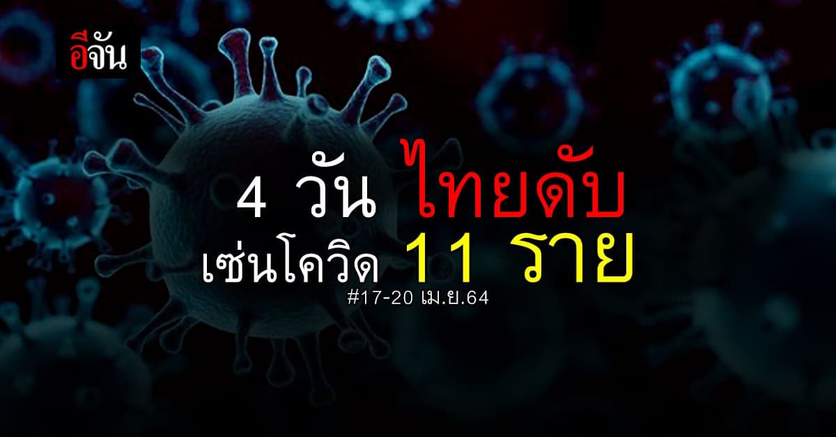 เศร้า!  ยอดคนไทยดับเซ่นโควิด 17-20 เม.ย.64 รวม 4 วัน 11 ราย!